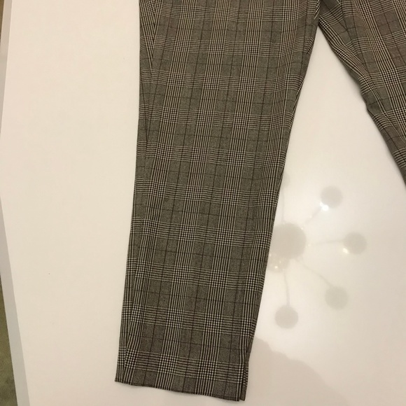 NWT Zara Woman Chino Fit Glen Plaid Checkered Pants Waist 36 - Picture 12 of 14
